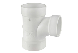 2" x 1-1/2" ABS Reducing Sanitary Tee, Type DWV, Plastic x Plastic x Plastic