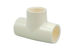 3/4" x 1/2" x 3/4" CPVC Reducing Tee, Plastic x Plastic x Plastic