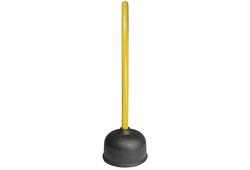 6" Force Cup Folding Skirt Plunger, Black