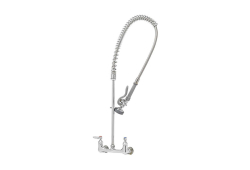 TandS Brass B-0133-M, Easy Install Pre-Rinse Spring Action Wall Mount Base, 8" Center, Chrome, 1.15 gpm