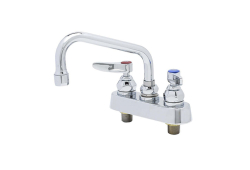 TandS Brass B-1110-LN, Two-Handle Workboard Deck Mount Faucet, 4" Center, Chrome, 2.6 gpm