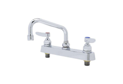 TandS Brass B-1120, Two-Handle Workboard Deck Mount Faucet, 8" Center, Chrome, 2.20 gpm