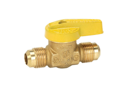 1/2" x 1/2" Brass Gas Ball Valve, Flare x Flare