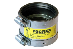 2" x 1-1/2" Stainless Steel Shielded Banded Transition Coupling, Connects Cast Iron x Cast Iron, Plastic, Steel, or Copper Pipe