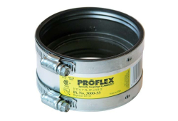 3" Stainless Steel Shielded Banded Transition Coupling, Connects Cast Iron x Cast Iron, Plastic, Steel, or Copper Pipe