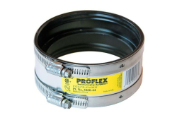 4" Stainless Steel Shielded Banded Transition Coupling, Connects Cast Iron x Cast Iron, Plastic, Steel, or Copper Pipe