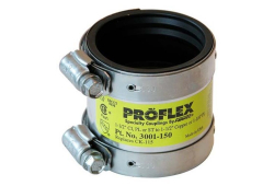 1-1/2" Stainless Steel Shielded Banded Transition Coupling, Connects Cast Iron x Copper Pipe
