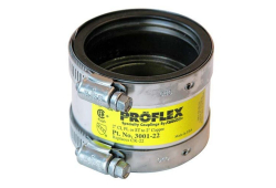 2" Stainless Steel Shielded Banded Transition Coupling, Connects Cast Iron x Copper Pipe