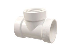 1-1/2" PVC Cleanout Tee, Type DWV, Plastic x Plastic x Female