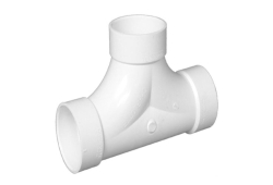 3" PVC 2-Way Cleanout Tee, Type DWV, Plastic x Plastic x Plastic