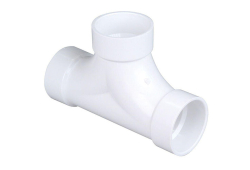 4" PVC 2-Way Cleanout Tee, Type DWV, Plastic x Plastic x Plastic