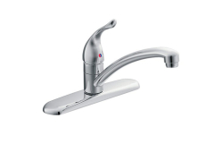 Moen 7425, One-Handle Low Arc Kitchen Faucet, 8-1/2" Spout Reach, Chrome, 1.5 gpm, Chateau Collection