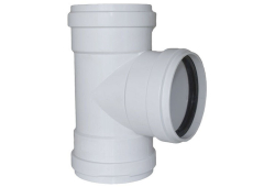 4" PVC Straight Tee, Sewer and Drain, Gasket x Gasket x Gasket