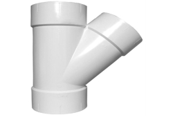 6" PVC Wye, SDR 35, Gasket x Gasket x Gasket