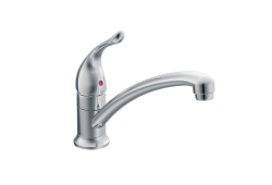 Moen 7423, One-Handle Low Arc Kitchen Faucet, 9" Spout Reach, Chrome, 1.5 gpm, Chateau Collection