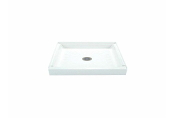 32" X 60" Shower Base, White with Integral Mounted Floor Drain