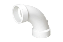 4" PVC 90 Degree Long Turn Street Elbow, Fitting x Gasket