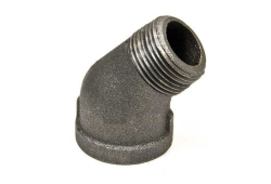 1/2" Black Malleable Iron 45 Degree Street Elbow
