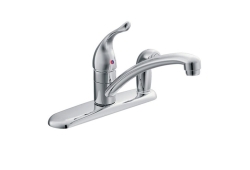Moen 7434, One-Handle Low Arc Kitchen Faucet, 8-1/2" Spout Reach, Chrome, 1.5 gpm, Chateau Collection