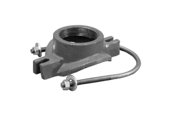 8" x 4" Cast Iron Clay Saddle Tee with Strap and O-ring