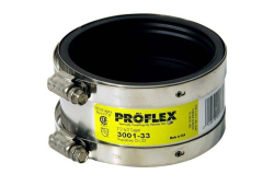 3" Stainless Steel Shielded Banded Transition Coupling, Connects Cast Iron x Copper Pipe