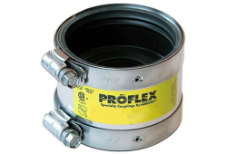 1-1/2" x 1-1/4" Stainless Steel Shielded Banded Transition Coupling, Connects Cast Iron x Copper Pipe