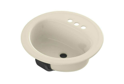 Bootz 2435BON, 19" Self-Rimming Bathroom Sink, 4" Center, Bone