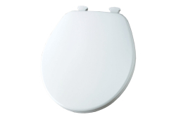Church 540ECBP-000, Toilet Seat with Cover, Round Front, Wood, White
