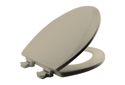 Church 585EC-006, Toilet Seat with Cover, Elongated, Wood, Bone
