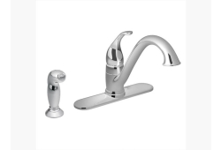 Moen 7840, One-Handle Low Arc Kitchen Faucet, 9-1/4" Spout Reach, Chrome, 1.5 gpm, Camerist Collection