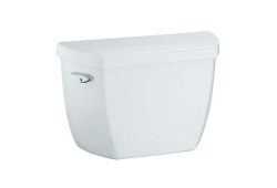 Kohler K4645-0, Toilet Tank with Pressure Lite Flush Technology, Left-Hand Trip Lever, Metal, White Tank, 1.6 gpf, Highline Classic Series
