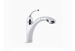 Kohler K10433-CP, Single-Handle Kitchen Sink Faucet with Pull-Out Spray, 10-1/8" Spout, Chrome, 1.8 gpm, forte Collection