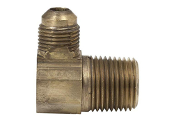 1/4" OD x 1/8" OD Brass Flared Reducing Elbow, No Nut