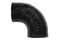 3" Cast Iron Soil 1/4 Bend, No Hub