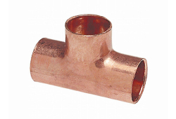 3/4" x 1/2" Copper Reducing Tee, Copper x Copper x Copper, Pack of 10