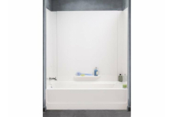 30 x 60 x 58 Veritek Smooth Glue up Tub Wall Kit in White