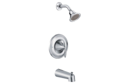 Moen T2133, Single-Handle Tub and Shower Faucet Trim, 3-1/2" Diameter Spray Head, Chrome, 2.5 gpm, Eva Collection
