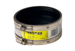 4" Stainless Steel Shielded Banded Transition Coupling, Connects Cast Iron x Copper Pipe