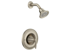 Moen T2132BN, Shower Head with Adjustable Temperature Limit Stop, 3-1/2" Diameter Spray Head, Brushed Nickel, 2.5 gpm, Eva Collection
