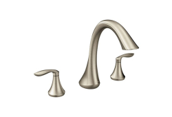 Moen T943BN, Two-Handle High Arc Roman Tub Faucet, 7" Spout, Brushed Nickel, 1.75 gpm, Eva Collection
