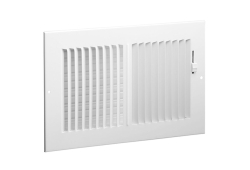 10" x 4" Sidewall/Ceiling Register, White, 1/3 Fin Spacing