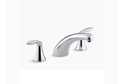 Kohler KP15290-4-CP, Two-Handle Deck Mount Bath Tub Faucet Trim, 8" Non-Diverter Spout, Chrome, 6 gpm, Coralais Collection