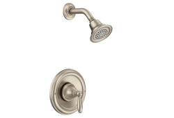 Moen T2152BN, Shower with Adjustable Temperature Limit Stop, 3-1/2" Diameter Spray Head, Brushed Nickel, 2.5 gpm, Brantford Collection