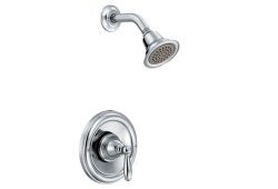 Moen T2152, Shower with Adjustable Temperature Limit Stop, 3-1/2" Diameter Spray Head, Chrome, 2.5 gpm, Brantford Collection
