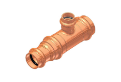 3/4" x 1/2" x 3/4" Copper Reducing Tee, Lead-Free, Copper x Copper x Copper