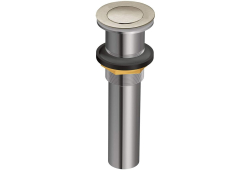 Spring Loaded Push Button Bathroom Drain Assembly (Without Overflow) Brushed Nickel