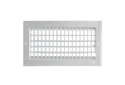 12" x 6" Sidewall/Ceiling Register, White, Aluminum, 1/3 Fin Spacing