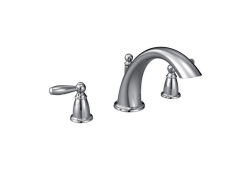 Moen T933, Two-Handle Low Arc Roman Tub Faucet, 8" Spout, Chrome, 1.75 gpm, Brantford Collection