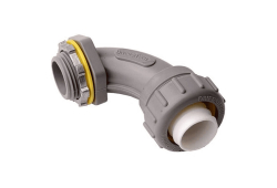 1/2" Liquid Tight 90 Degree Connector, Non-Metal, Plastic