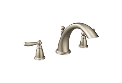 Moen T933BN, Two-Handle Low Arc Roman Tub Faucet, 8" Spout, Brushed Nickel, 1.75 gpm, Brantford Collection